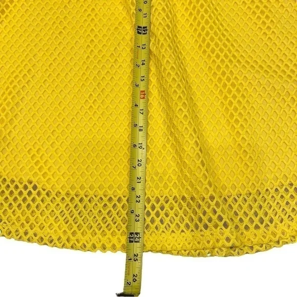 METRO Wear Women’s Yellow Diamond Mesh Pleated Flowy Modern A Line Skirt, Size S - Picture 8 of 13